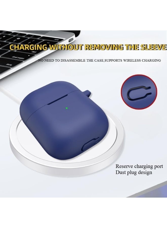 Silicone Case Compatible with Oraimo FreePods Neo OTW-330S Earbuds – Soft Silicone Protective Shockproof Cover Sleeve with Carabiner for Oraimo FreePods Neo OTW-330S (Blue) - Image 2