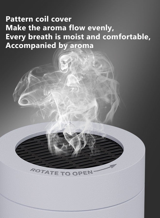 Telawah Portable Incense Burner Bukhoor Aroma Diffuser Electric Incense Holder USB Rechargeable  for Car and Home One-click Start Convenient and Safe(White) - Image 4