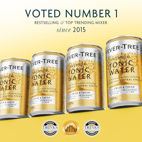 FEVER TREE Fever-Tree Tonic Water - Premium Quality Mixer - Refreshing Beverage for Cocktails & Mocktails. Naturally Sourced Ingredients, No Artificial Sweeteners or Colors - 5.1 Fl Oz Cans - Pack of 24 - Image 3