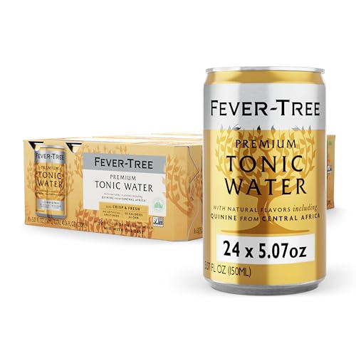 FEVER TREE Fever-Tree Tonic Water - Premium Quality Mixer - Refreshing Beverage for Cocktails & Mocktails. Naturally Sourced Ingredients, No Artificial Sweeteners or Colors - 5.1 Fl Oz Cans - Pack of 24 - Image 1