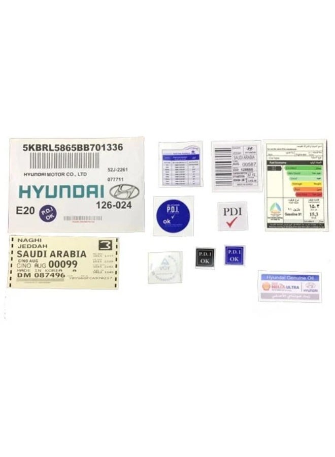 Interior identification stickers compatible with Hyundai Azera 2012–2016; decorative design for interior refresh.
