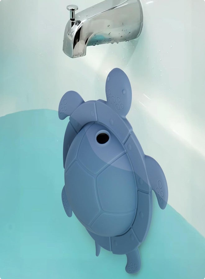 Jumble Dream Bath Overflow Drain Cover - Blue Tub Overflow Stopper Fits Bathtub Drains, Prevents Water Loss, Bathroom Accessory for Deeper Soaks - Drains in Deep Sea Blue - Image 1