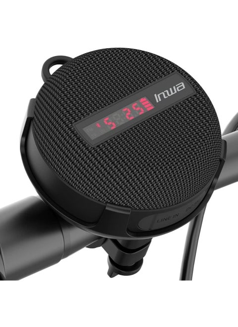 Portable Bike Bluetooth Speaker with Speed Display 480 Mins Super Long of Playtime. Decent Sound, Compact Size and Loudness for Riding, Hiking Showering Golfing