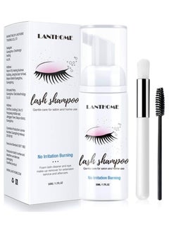 Lash Shampoo 50ml Eyelash Extension Shampoo, Remove Makeup Residue & Mascara, Gentle Deep Cleansing and No Irritating or Burning for Eyelash Extension Foam - Perfect for Salon Use and Home Care