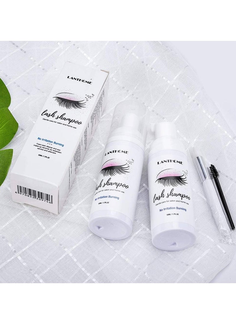 Lanthome - Lash Shampoo 50ml Eyelash Extension Shampoo, Remove Makeup Residue & Mascara, Gentle Deep Cleansing and No Irritating or Burning for Eyelash Extension Foam - Perfect for Salon Use and Home Care - Image 1