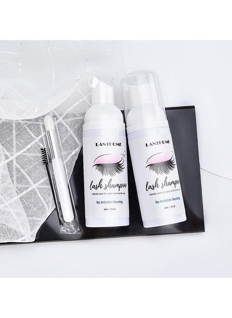 Lanthome - Lash Shampoo 50ml Eyelash Extension Shampoo, Remove Makeup Residue & Mascara, Gentle Deep Cleansing and No Irritating or Burning for Eyelash Extension Foam - Perfect for Salon Use and Home Care - Image 1