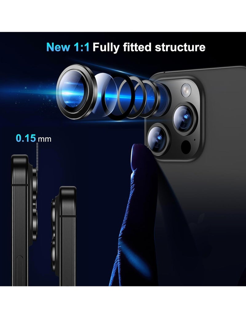 ELTRAZONE iPhone 15 Pro Max/iPhone 15 Pro Camera Lens Protector, [Not Fall Off] 9H Tempered Glass Camera Cover Screen Case Friendly Scratch Resistant Easy to Install – Black Titanium - Image 4