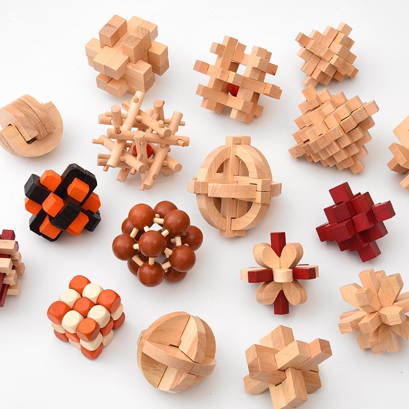 Kongming Lock Luban Lock Full Set Children'S Intelligence Adult Elderly Adults To Relieve Boredom Difficult Iq Wooden Toys - Image 2