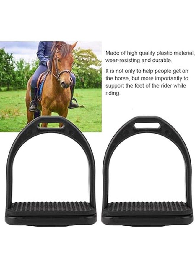 ركاب الخيل الآمن المصنوع من الحديد، زوج واحد من ركاب ركوب الخيل واسع المسار مع وسادة مطاطية غير قابلة للانزلاق، لوازم ركوب الخيل - Image 4