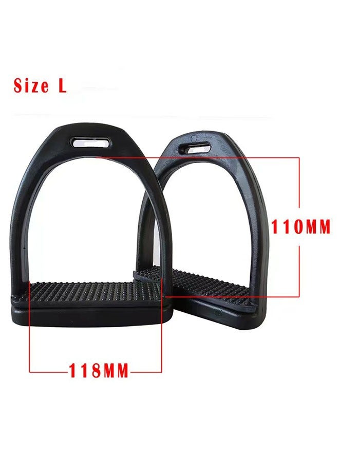 ركاب الخيل الآمن المصنوع من الحديد، زوج واحد من ركاب ركوب الخيل واسع المسار مع وسادة مطاطية غير قابلة للانزلاق، لوازم ركوب الخيل - Image 5