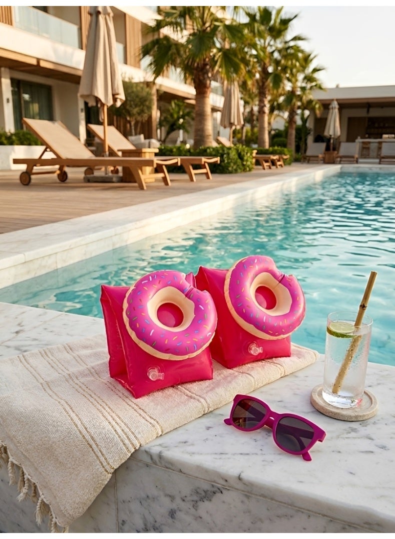 FLOBO ​1 Pair Flobo Donut Kids Swim Arm Bands (3-6 Years) - Pink - Image 2