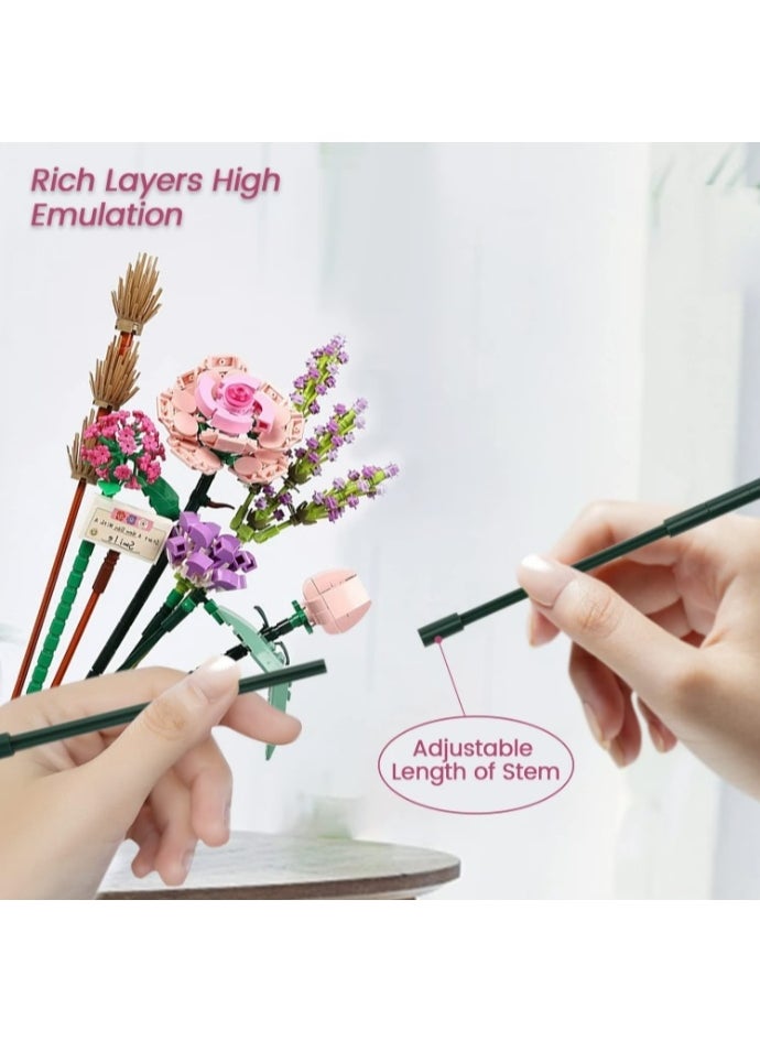Mini Bricks Flower Bouquet Building Set Artificial Eternal Sunflowers DIY Decoration Home Botanical Collection Housewarming Gift  - Image 4