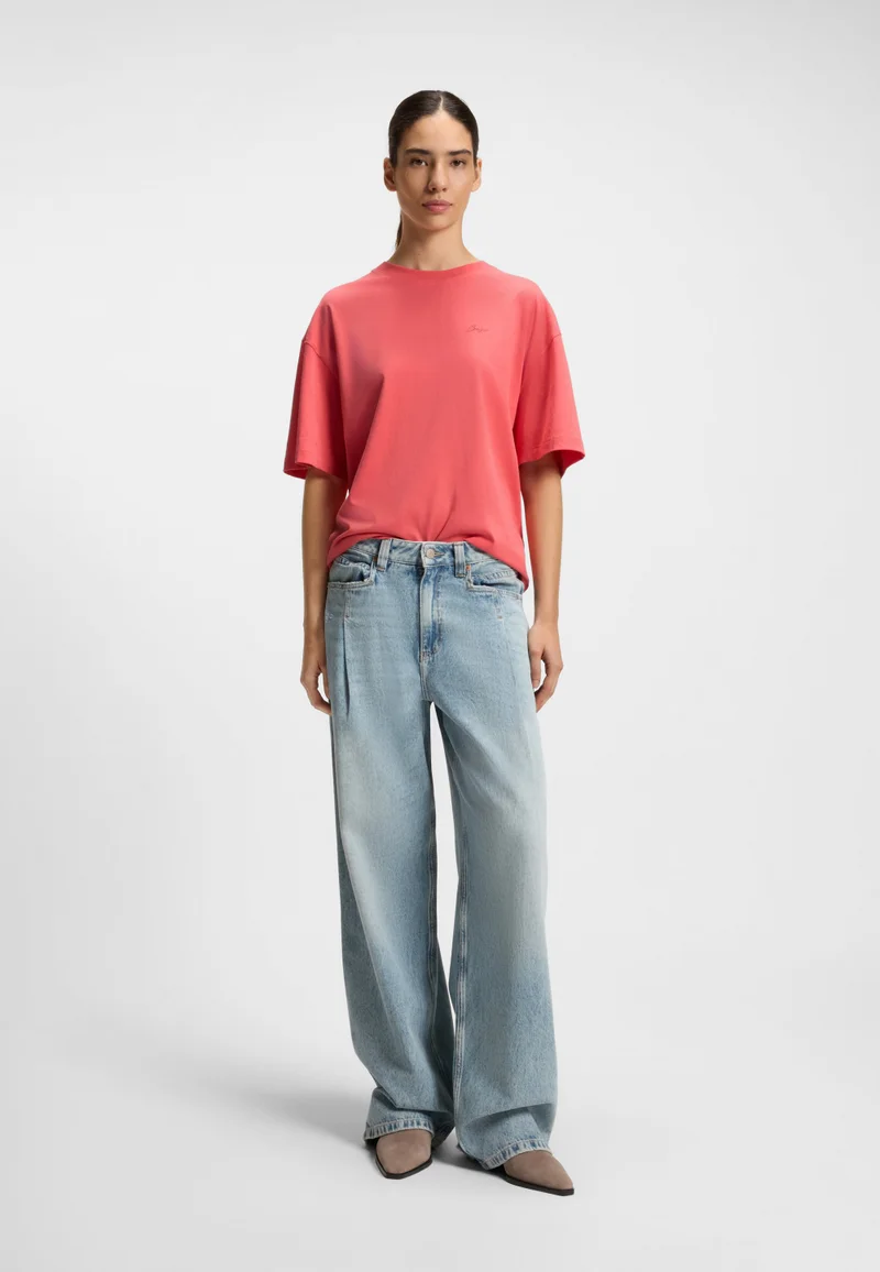 بوس تيشيرت قطن برسومات شعار