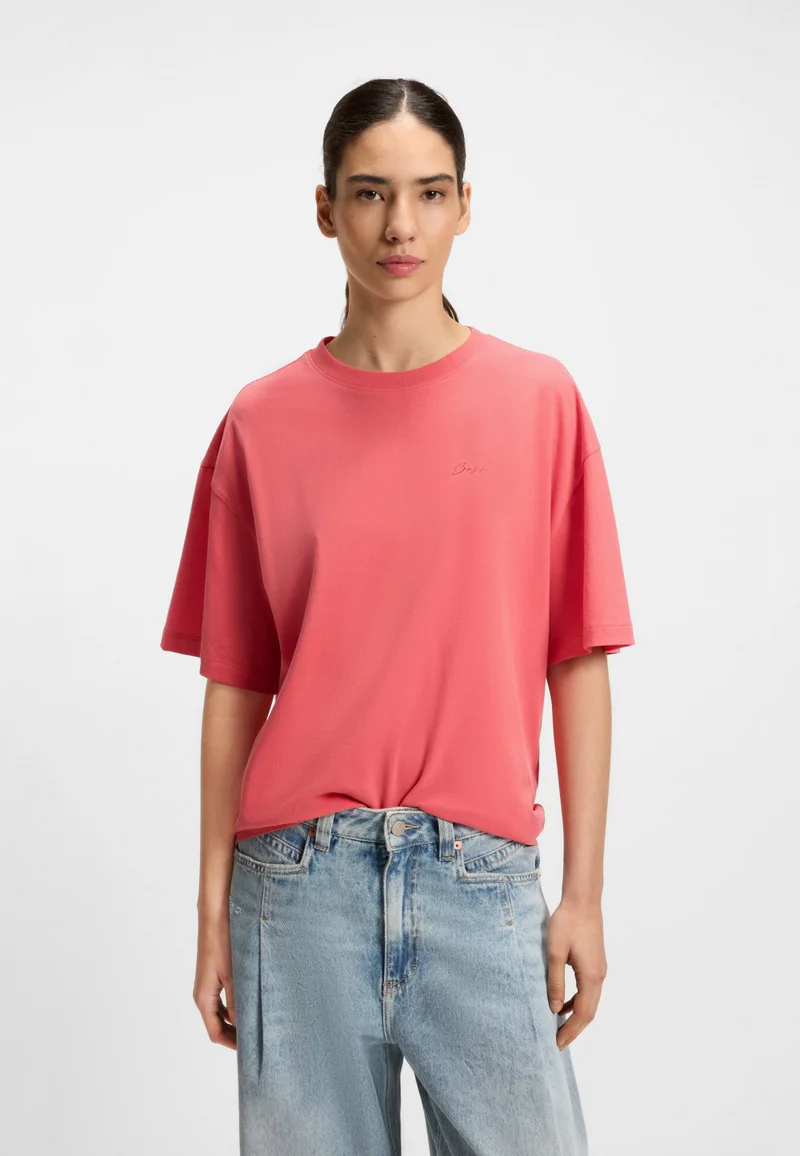بوس Cotton-jersey T-shirt with logo graphics