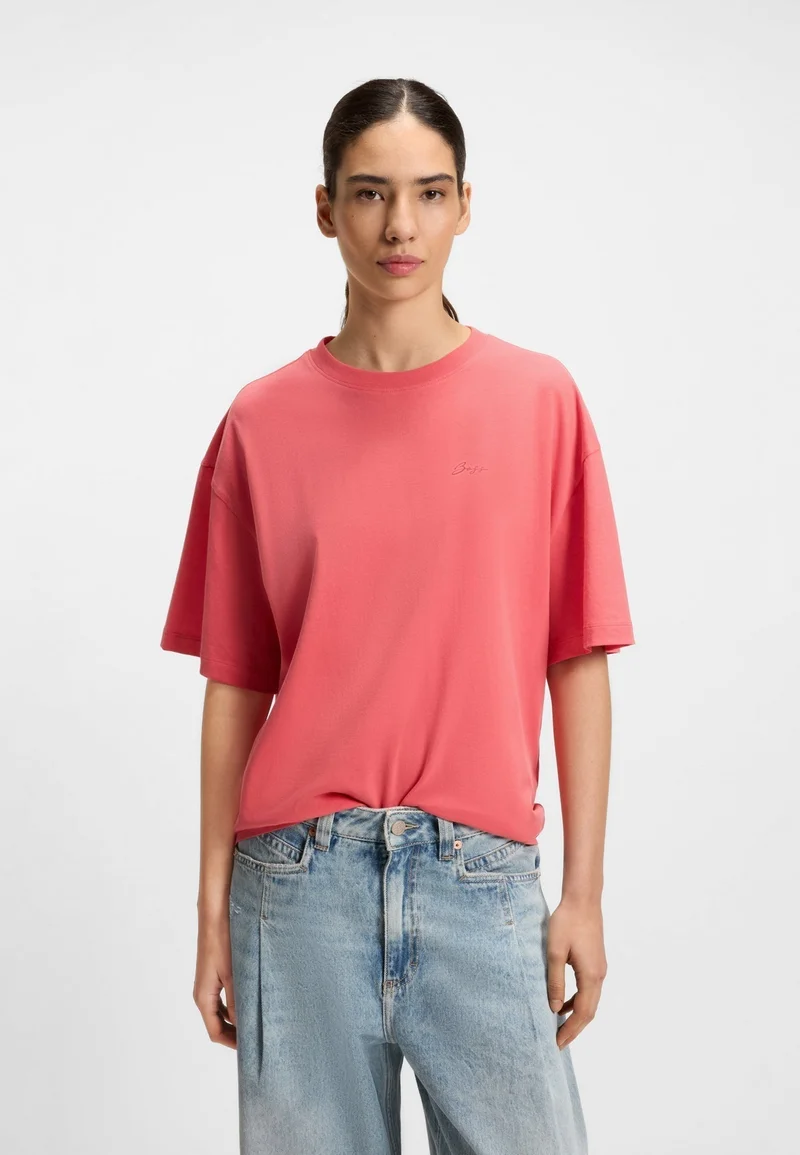 BOSS Cotton-jersey T-shirt with logo graphics