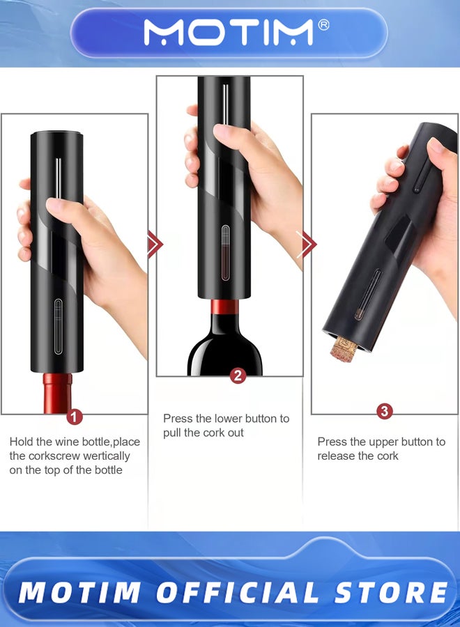 Motim 4 In 1 Wine Opener Electric Automatic Wine Opener Wine Opener Set Wine Bottle Opener Electric Gift Set for Wine Lovers - Image 4