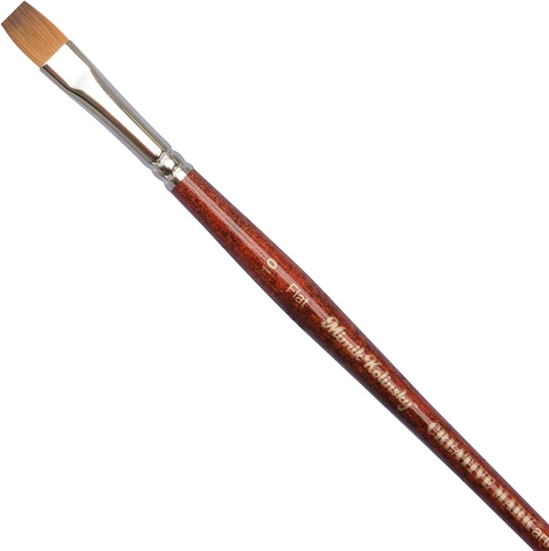 Creative Mark Mimik Kolinsky Watercolor Brush - # 10 Flat - Short Handle Synthetic Paint Brush - Handmade in Germany - Synthetic Sable Paint Brushes for Professional Artists - Animal-Friendly - Image 1