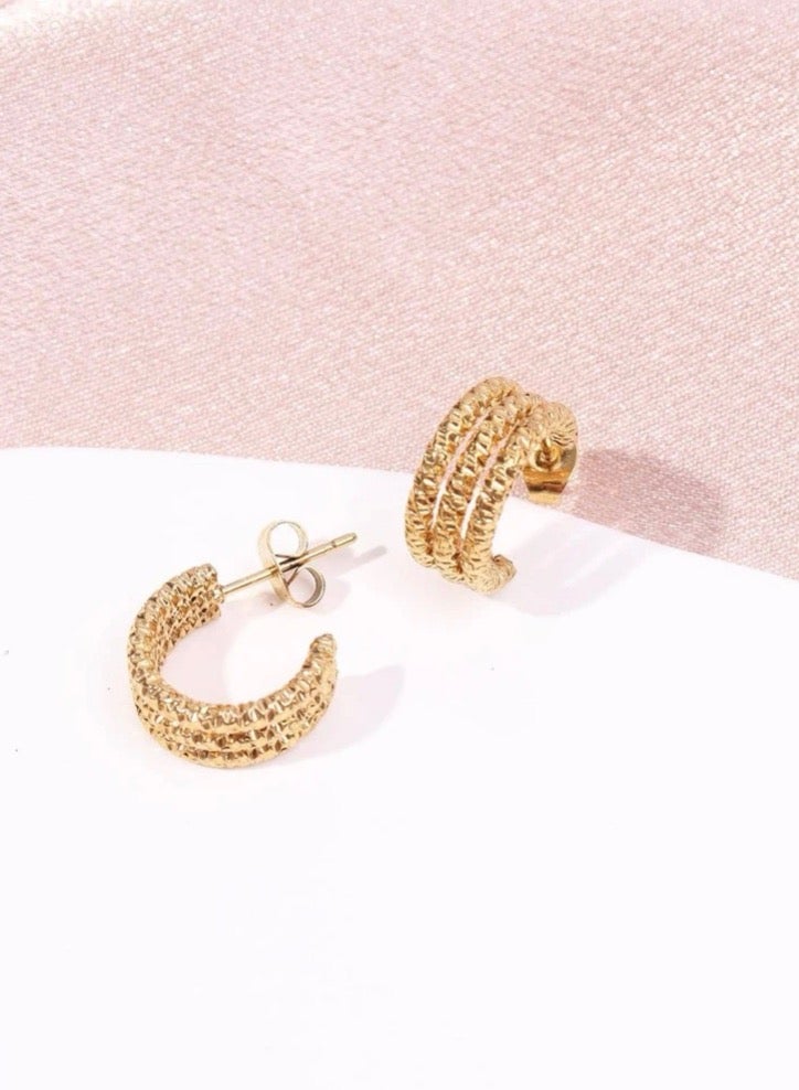 Trendy Stainless Steel Gold plated Earrings For Women
