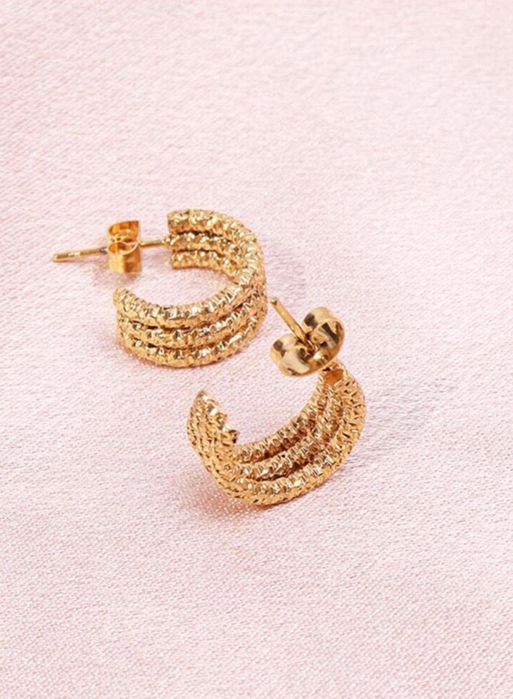 Trendy Stainless Steel Gold plated Earrings For Women