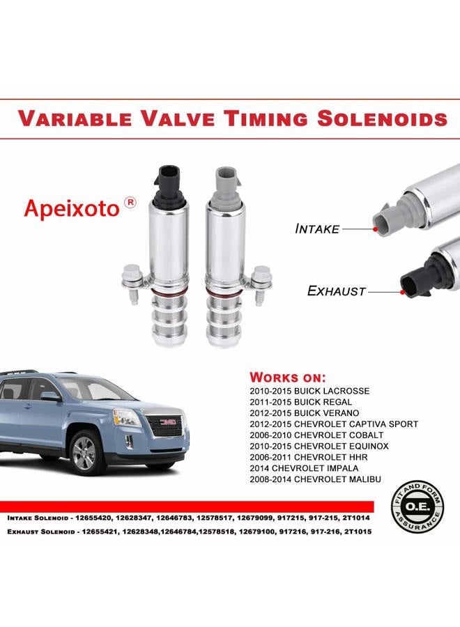 Apeixoto 2 PCS Intake & Exhaust Camshaft Position Actuator Solenoid Control Valve 12655420 12655421 917-215 917-216 for GM Chevy Cobalt Malibu G5 G6 HHR Buick Pontiac 2.0L 2.2L 2.4L - Image 2