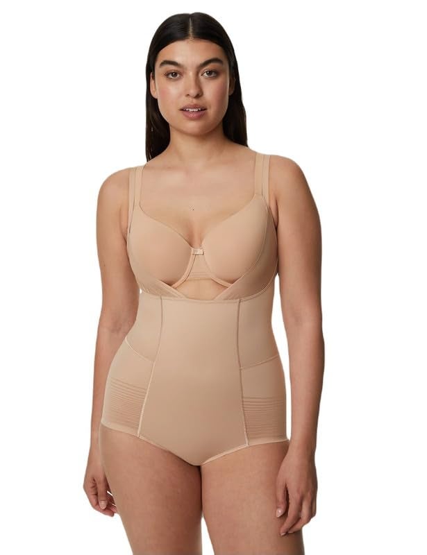 Marks & Spencer Firm Control Sheer Stripe Wear Your Own Bra Bodysuit - Image 1