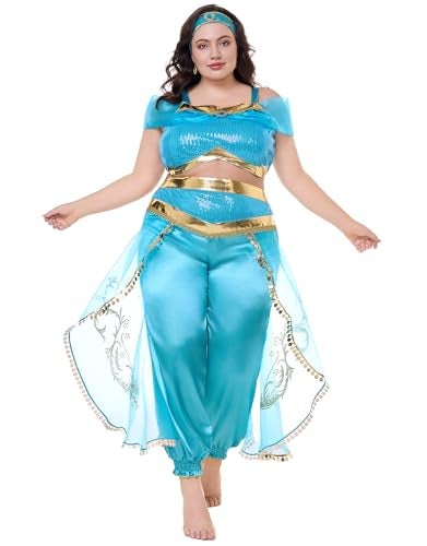 Funna Costume for Women Princess Dress Up Outfit Party Supplies Blue XSmall2 - Image 5