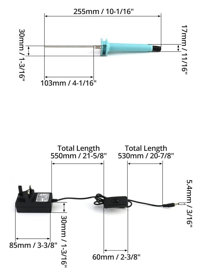 Topleo Electric Foam Cutter,10CM Hot Wire Cutting Pen,100-240V/15W Styrofoam Cutter,Hot Wire Cutter and Polystyrene Cutting Tool - Image 2
