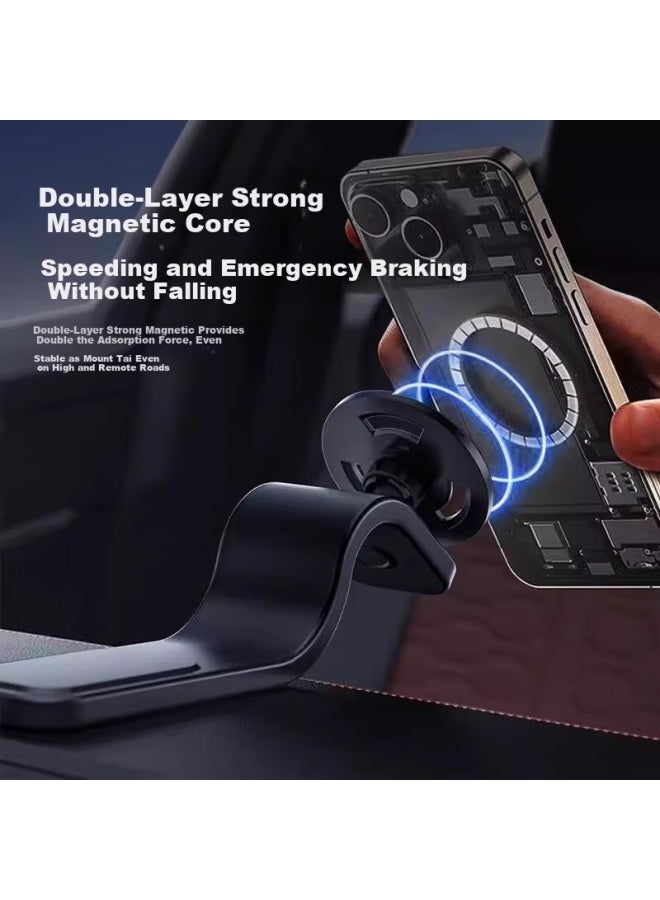 Kylie Car Mount, Dashboard Center Console, Flexible Double-Sided Magnetic Mount, Rotating Circular Support Model
