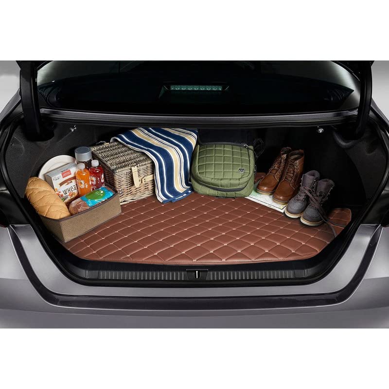 AutoZing® 7D Car Trunk/Boot/Dicky Mat Compatible with Hyundai Verna 2023 PU Leatherette 7 Layer Protection Anti Skid Car Accessories Coffee - Image 4