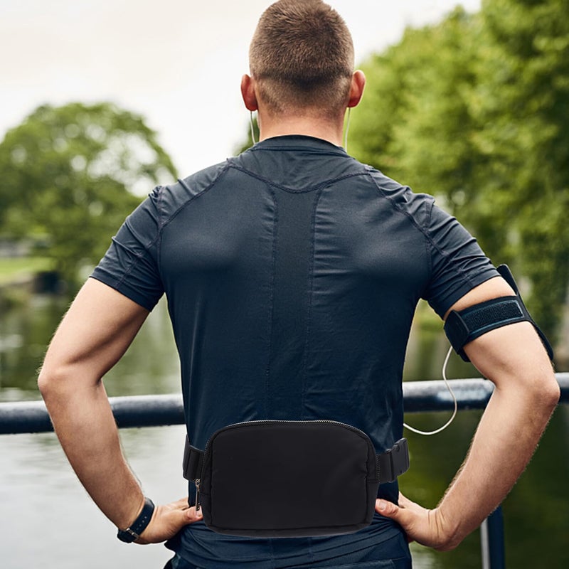 Adjustable Black Waist Belt Pack for Running Lightweight Fanny Pack with Phone Storage - Image 4