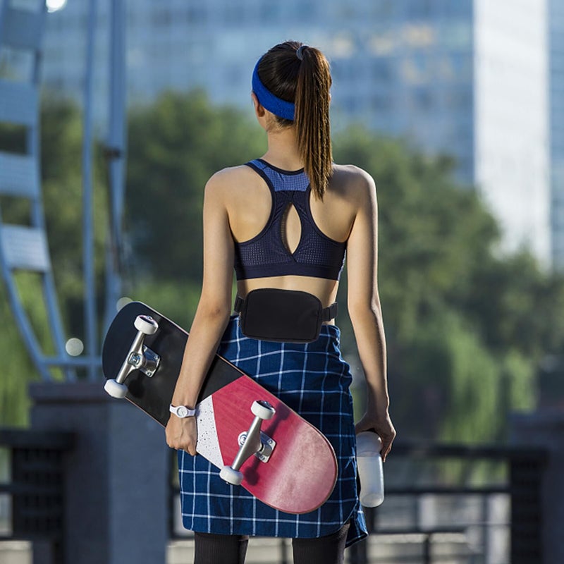 Adjustable Black Waist Belt Pack for Running Lightweight Fanny Pack with Phone Storage - Image 3