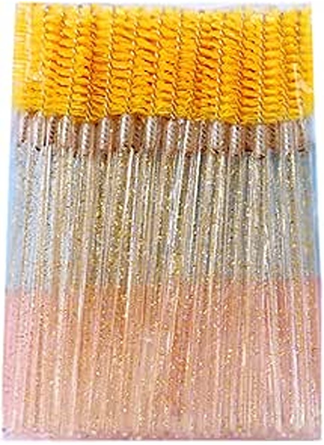 Generic Disposable Eyelash Brushes Mascara Brushes Assorted Color Disposable Eyelash Brushes with Crystal Rod Mascara Wands Eye Lash Eyebrow Applicator Makeup Beauty Tool 