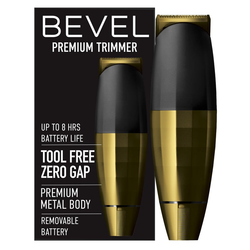 Bevel Bevel Beard Trimmer for Men  Gold Edition Cordless Trimmer 8 Hour Rechargeable Battery Life Tool Free Adjustable Zero Gapped Blade Barber Supplies Mustache Trimmer