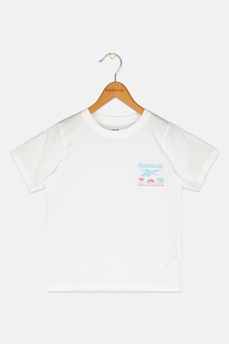Reebok تي شيرت رياضي للأطفال الأولاد بشعار العلامة التجارية، أبيض - Image 2