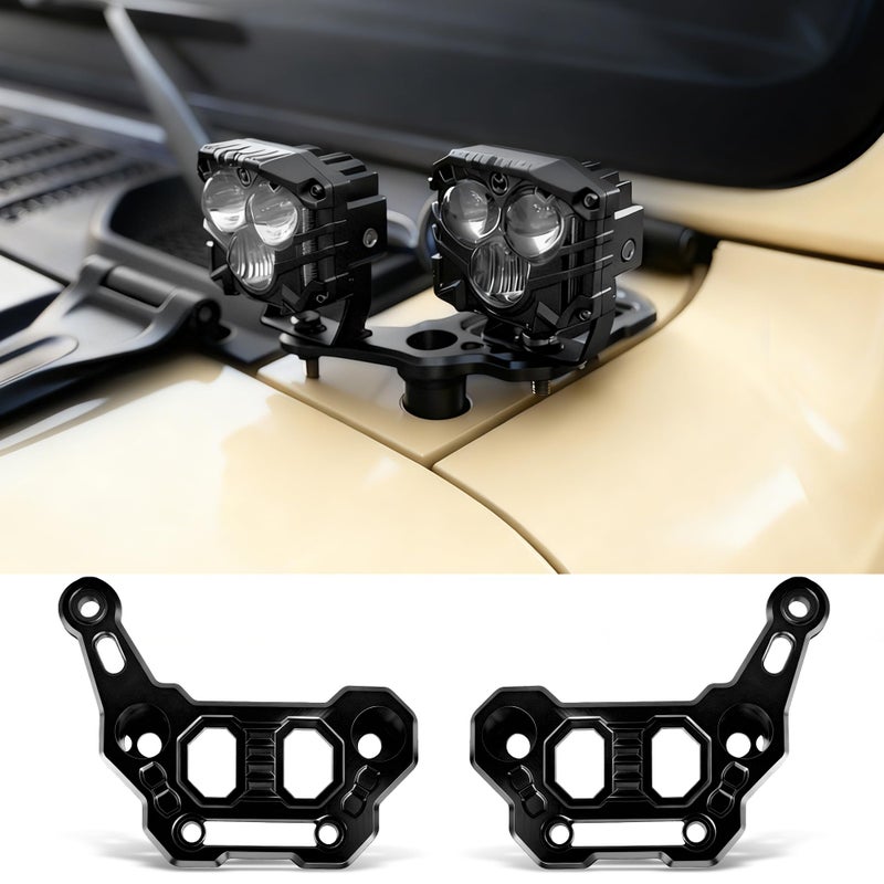 NKCELL POWER Hood Mount Light Dual Brackets Ditch Light Mounting Bracket for JL APillar OffRoad Car LED Pod Work Lights Wrangler JL JLU 4xe Gladiator JT 20182025 Accessories2PCS Black - Image 3