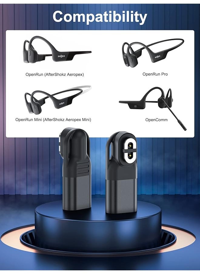 erorex Charging Adapter Type C Connector For Aftershokz Headphones Aeropex As800 & Shokz Openrun Pro Opencomm Usb C Converter Magnetic Charger Adapter For Shokz Headset 2 Pack  - Image 3