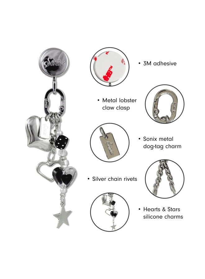Sonix Phone Charm with Adhesive Hook | Smartphone Charm Hook with Carabiner Ring and Unique Charms, Non-Precious Metal, No Gemstone - Image 3