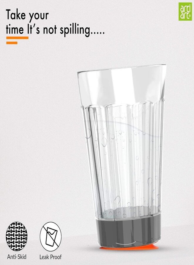 Artiart Suction Party Mug Transparent Plastic Iceberg No Fall Party Mug, with Spill-Proof Suction Technology Small (280 ml)  - Image 5
