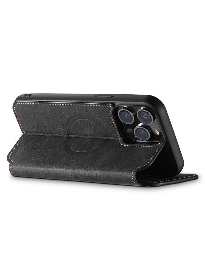 Suteni Case For iPhone 15 Pro J06 Retro Matte Litchi Texture Leather MagSafe Phone Case - Image 5