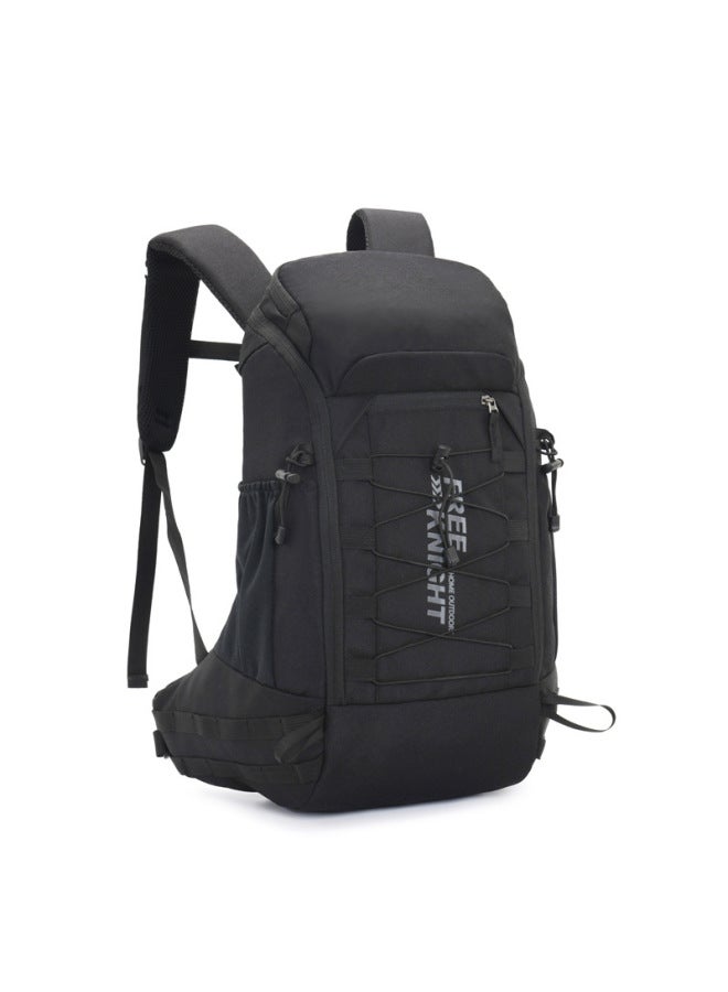 Generic 40l Lightweight Outdoor Hiking Backpack Travel Dual-shoulder Bag Waterproof Rain Cover Included For Camping Climbing-Color:Black Rain Cover Version-Capacity:40L  - Image 1
