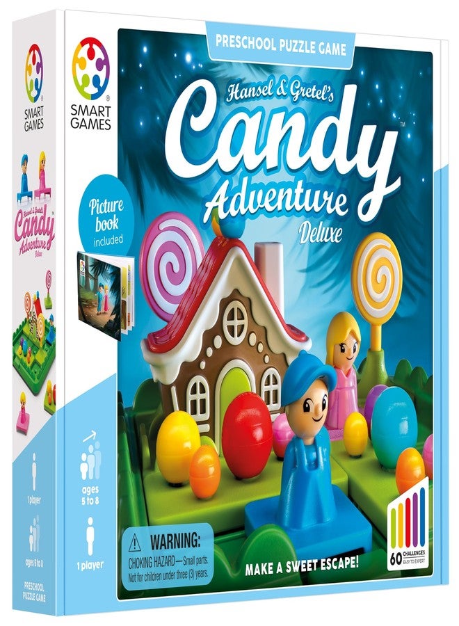 SmartGames Hansel & Gretel’s Candy Adventure – Preschool Logic Game with 48 Challenges, STEM Puzzle Toy for Ages 4–7, Single Player Brain Game with Fairy Tale Theme - Image 1