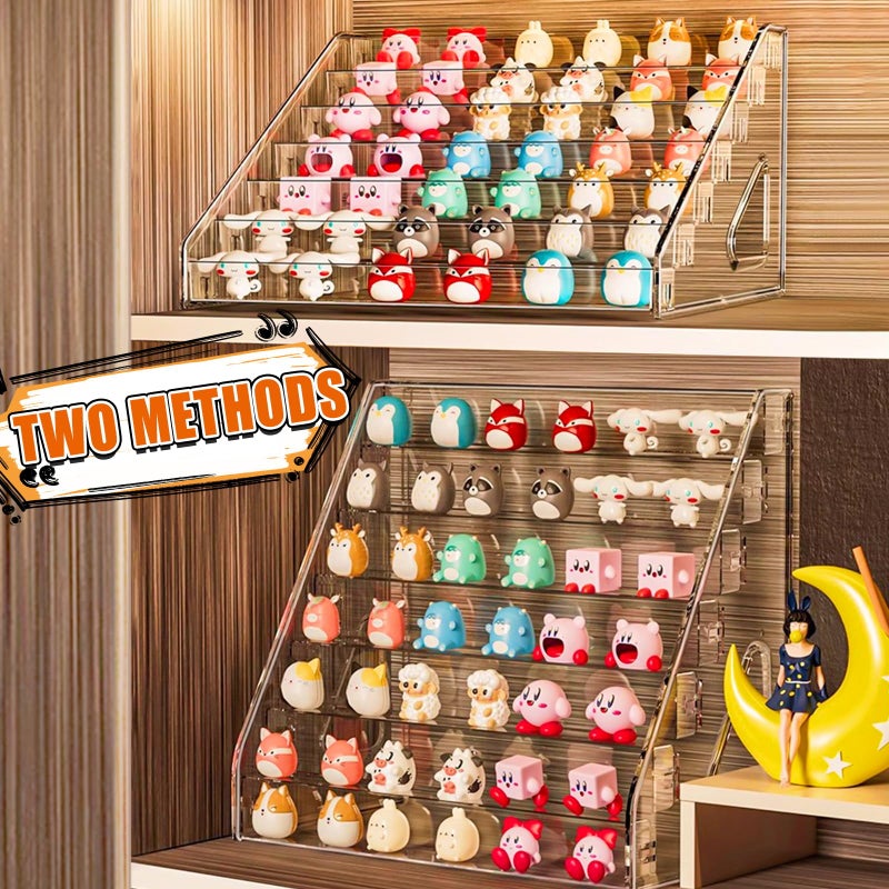 tutata Clear Display Shelf for Funko Bitty Pop! Mini Collectible Toys Display Shelf Compactable with Doorables-7 Layers - Image 4