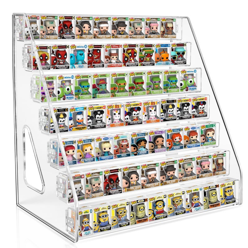 tutata Clear Display Shelf for Funko Bitty Pop! Mini Collectible Toys Display Shelf Compactable with Doorables-7 Layers - Image 1