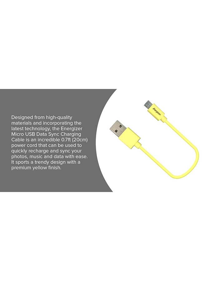 Energizer HighTech micro-USB Charging Cable, Data Sync, Pocket Size Yellow - Image 5
