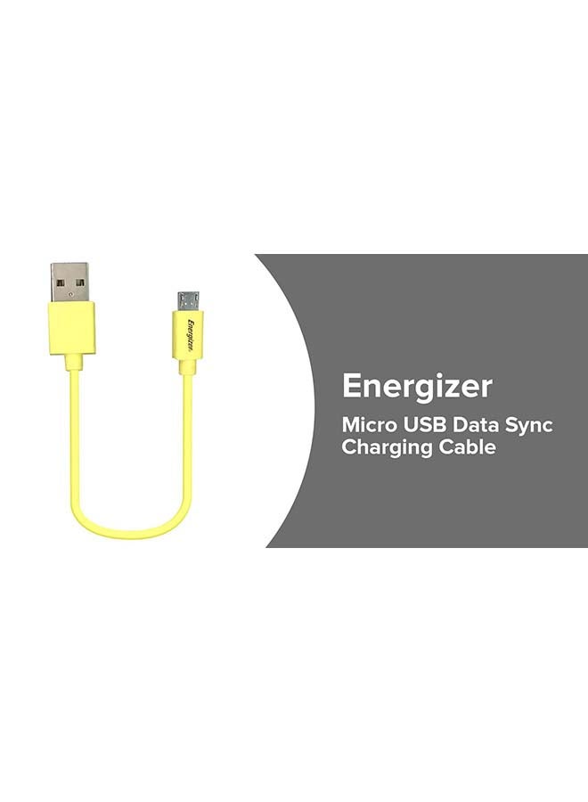 Energizer HighTech micro-USB Charging Cable, Data Sync, Pocket Size Yellow - Image 4