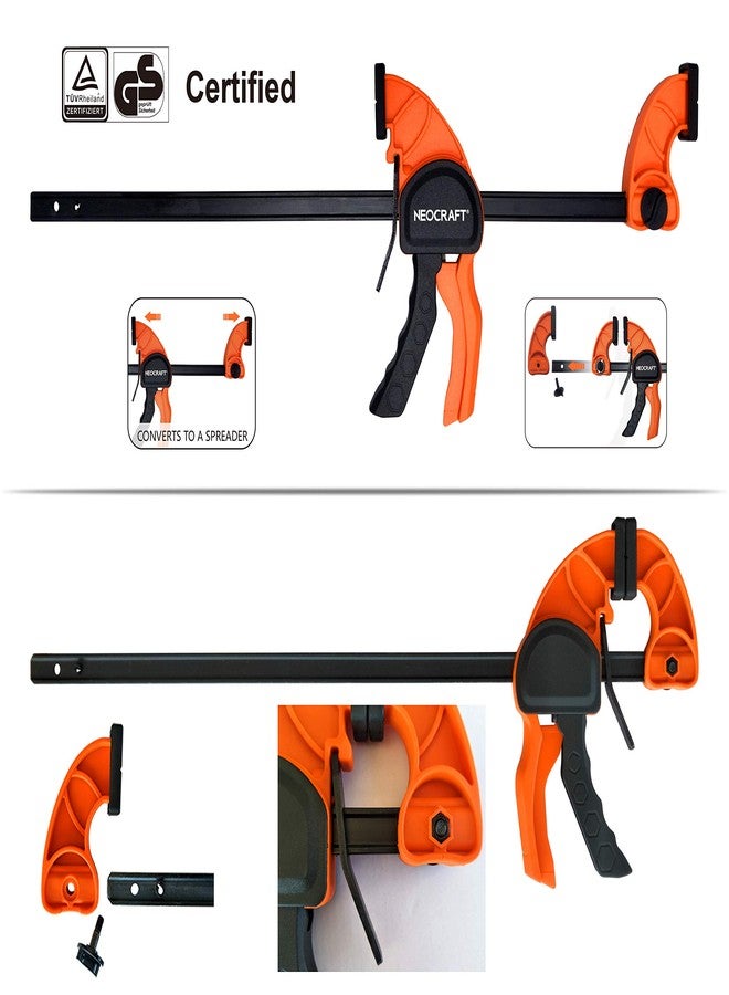 Neocraft Quick Release Ratchet Bar Clamps for Woodworking (2 Pieces Set 36'') - Light Duty Adjustable One-Handed Clamp for Woodworking & Furniture Manufacturing & Assembly - Image 3