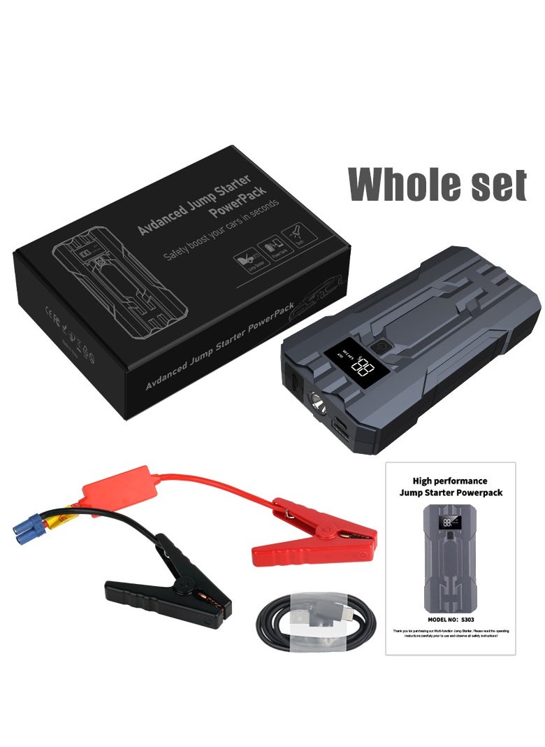 Luttec 10000mAh car emergency start power supply, 12V car battery emergency start power supply, with forced start button and USB output, large LCD display screen, 600 flow light, battery charger, car battery charger, battery booster emergency start power supply, portable car battery, car portable battery, emergency start capacitor, mobile power car starter  - Image 1