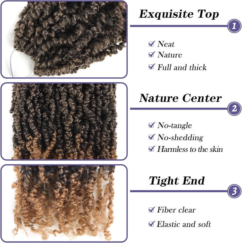datanala Yanky Twists Crochet Braiding Hair 10 Inch 9 Packs Micro Spring Twists Crochet Hair Pre-looped Curly Crochet Braids Hair Extensions for Women (T27#, 10inch) - Image 3