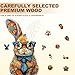 SECOGM Wooden Puzzles for Adults Colorful Bunny Wood Puzzles Adult Unique Animal Shape Wooden Jigsaw Puzzles for Adults Birthday Gifts for Puzzle Lovers Family 114 68in 200 Pieces - Image 4