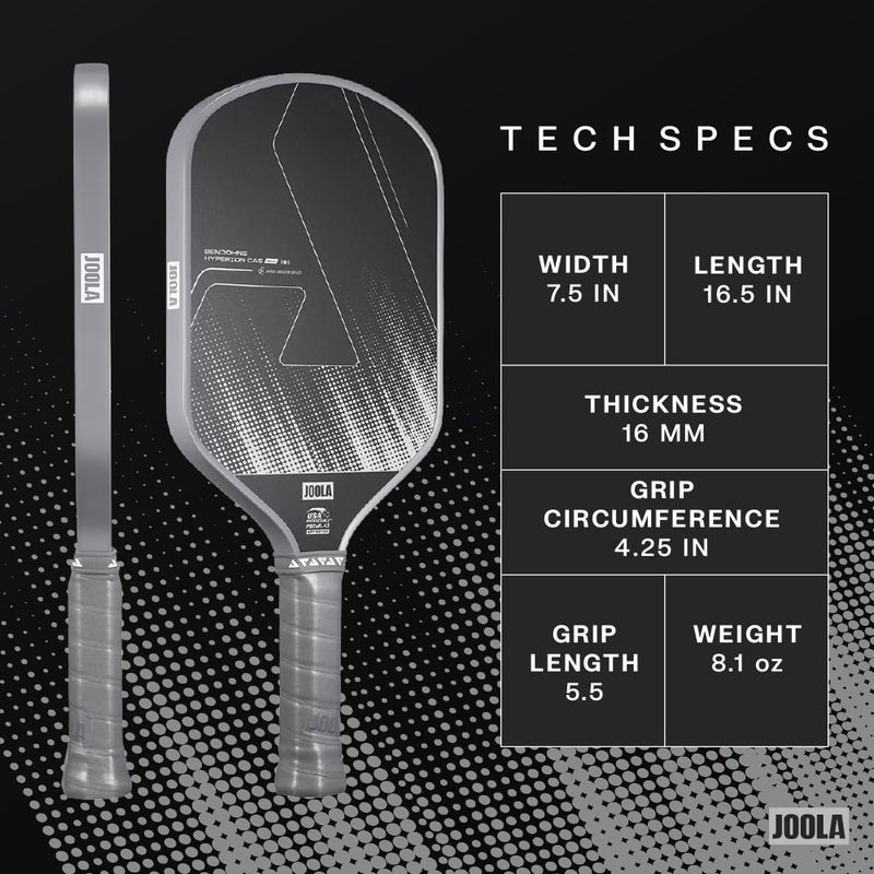JOOLA Hyperion 16mm Carbon Fiber Pickleball Paddle - CAS Surface Technology - Control & Power Paddle for Faster Swings - USAP Approved - Aero Curve Design - Feel-Tec Pure Grip - NFC Chip Enabled - Image 2